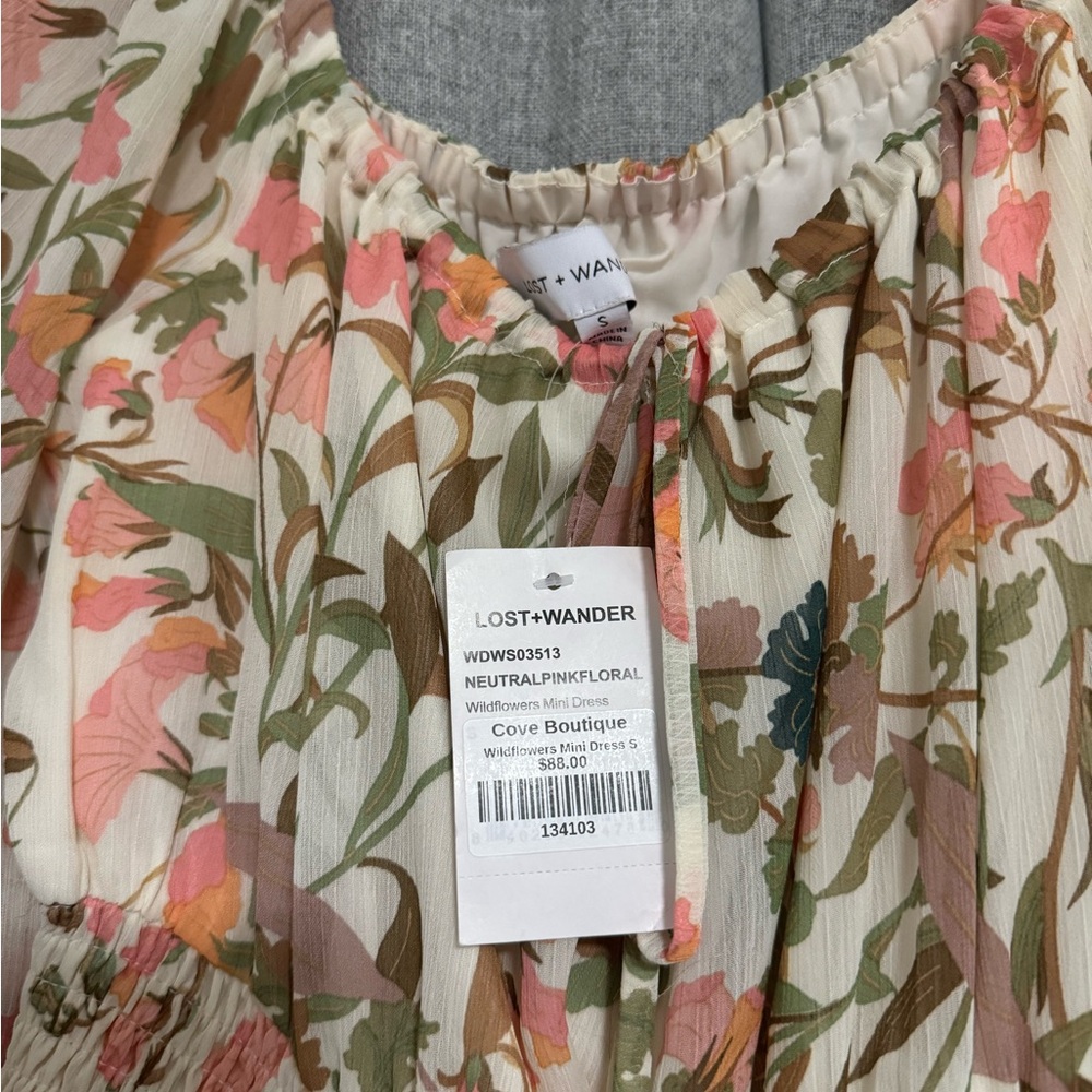 Puff sleeve floral sun dress